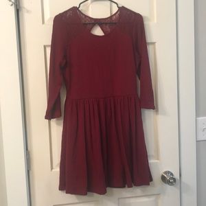 Red, Open-Backed dress, Dark red